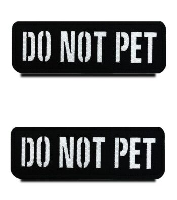 2 Pcs Infrared IR Reflective Dog Patch Removable Do Not Pet Tags Hook and Loop