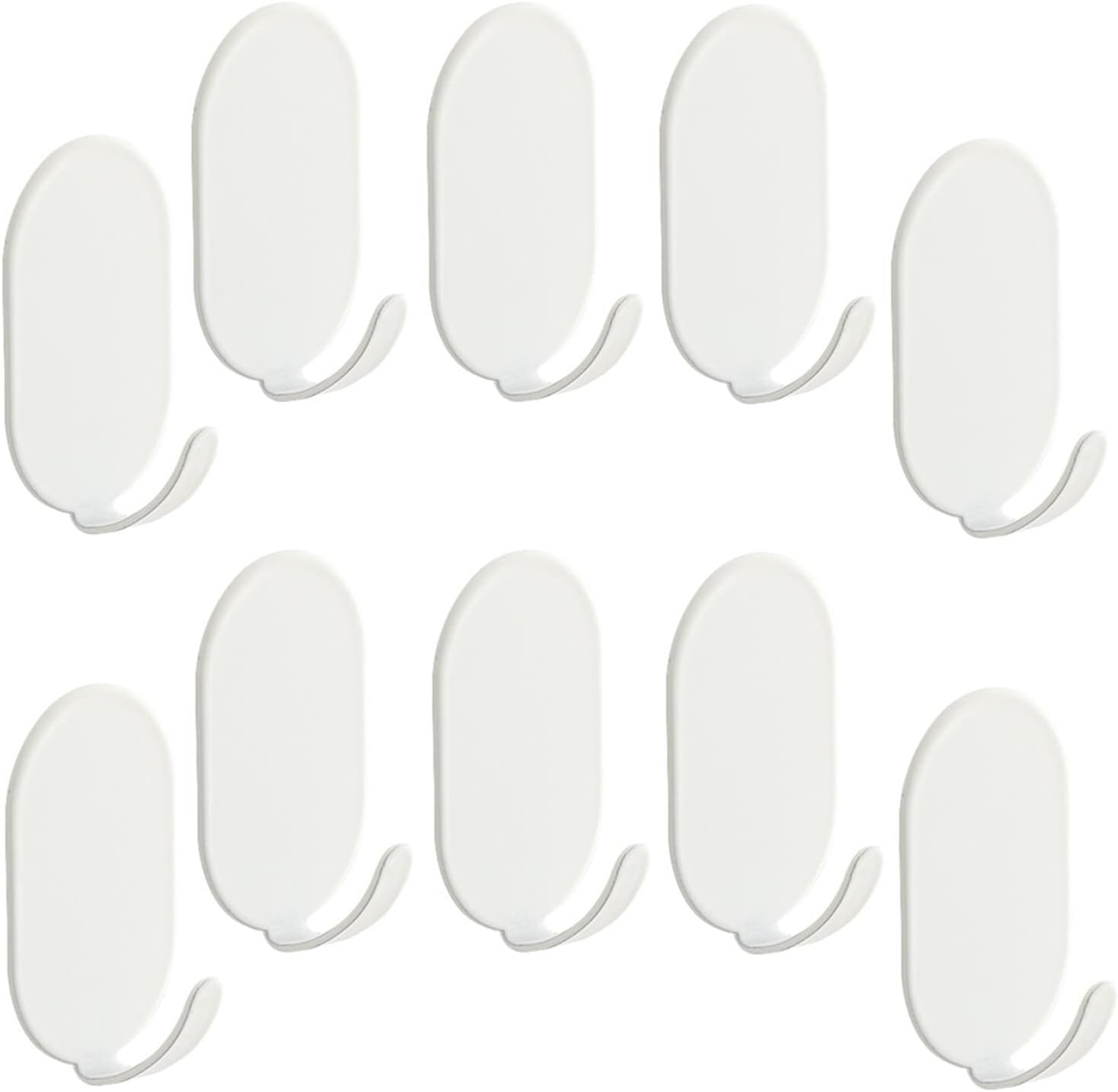 10 Packs Self Adhesive Hook, Heavy Duty Wall Hooks,Durable Strong Carbon Steel
