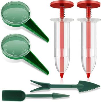 6Pcs Manual Handhold Seedlings Dibber and Widger Set,Mini Sowing Seed Dispenser