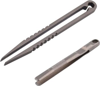 2 PCS Mini Titanium Tweezers Tool, Ultralight and Portable EDC Tweezers