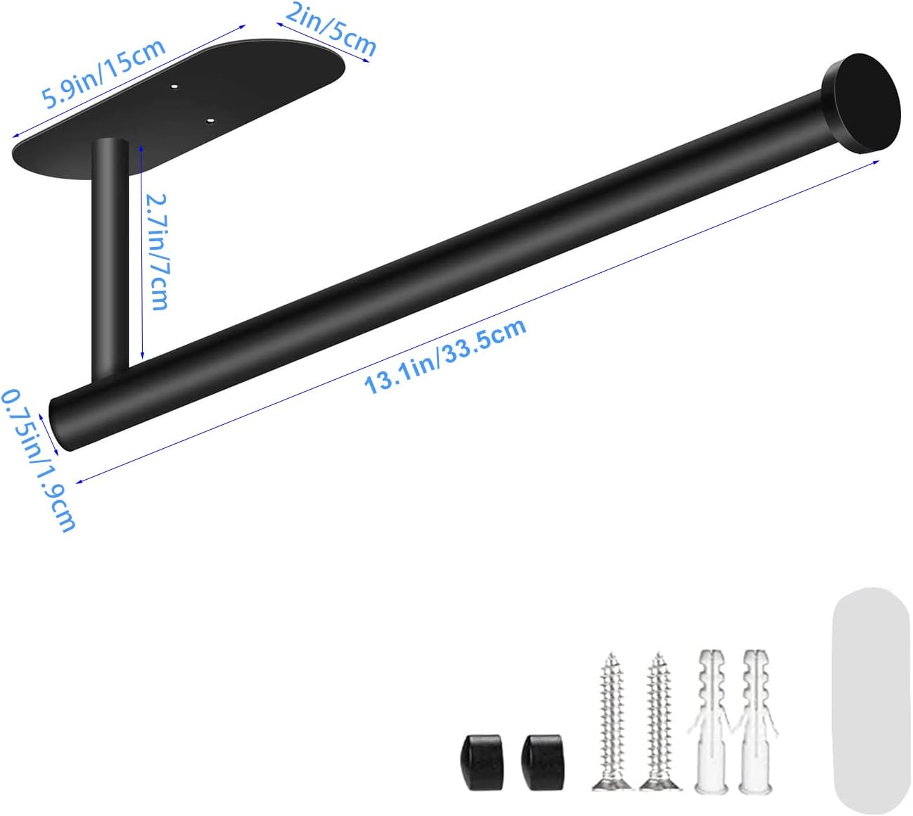 Black Paper Towel Holder, Adhesive Paper Towel Holder, Under Kitchen Cabinet - Image 5