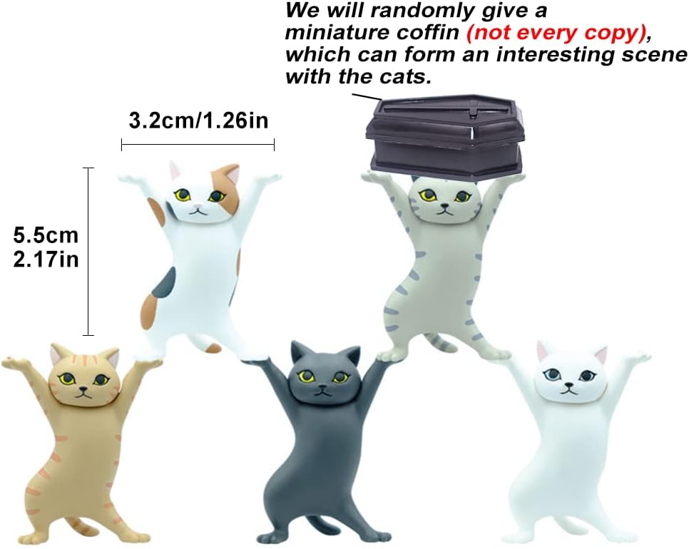 5-PCS Funny Cat Pen Holder Dance Cat Figure Cat Headphone Cat Stand for Kids - Image 6