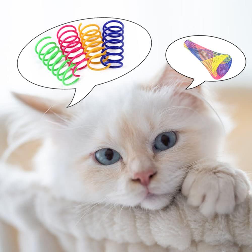 Plastic Colorful Cat Spring Toys, Interactive Cat Toy Cat Coils Spring Pet Toys - Image 3