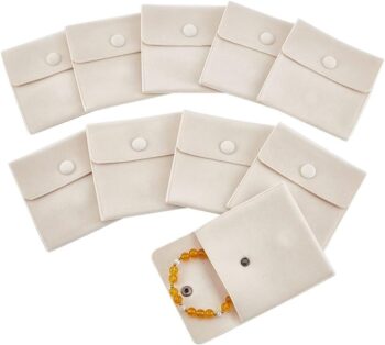 Velvet Jewelry Storage Bags Gift Bag,10Pcs Velvet Jewelry Pouches with Snap