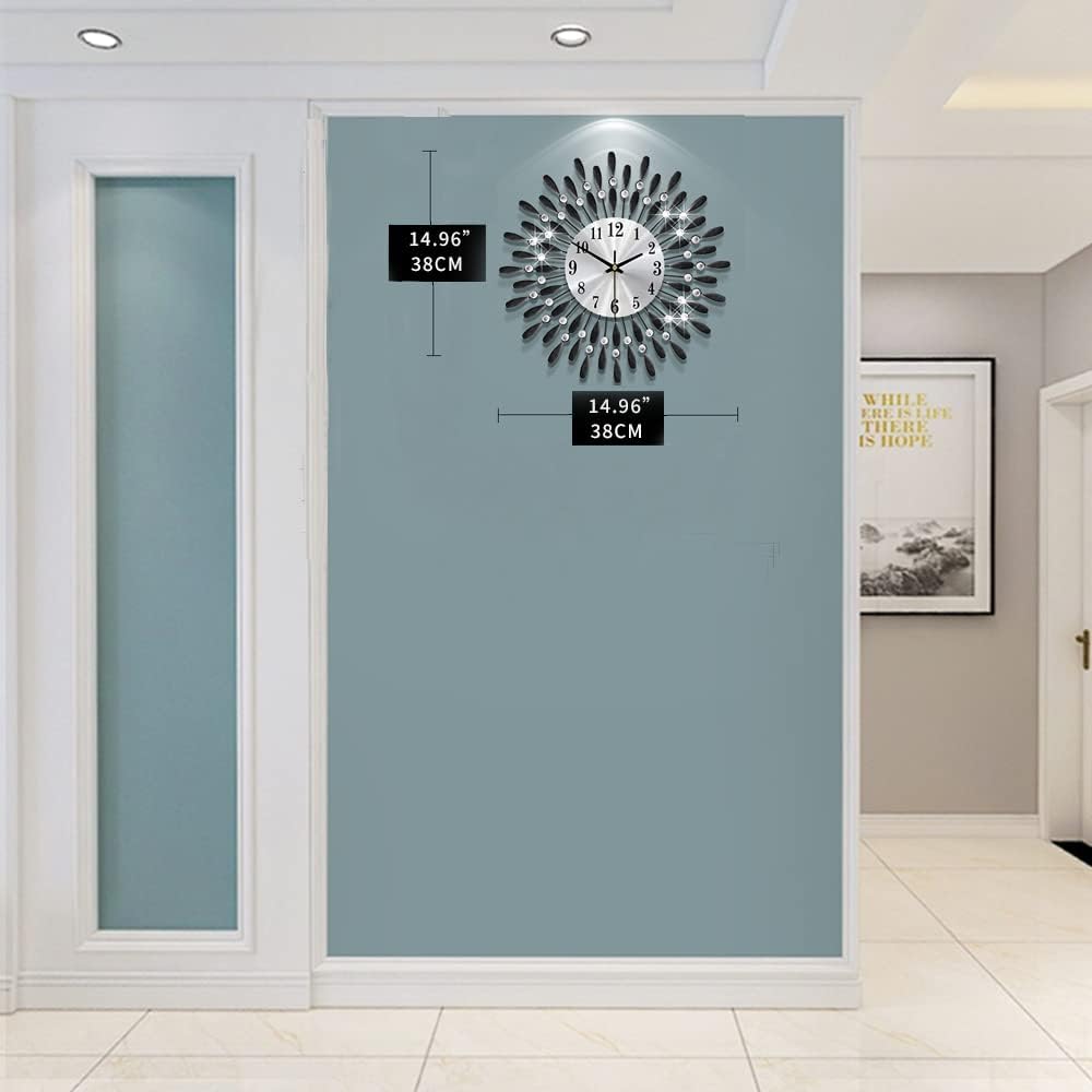 Metal Small Drop Wall Clock 3D Non-Ticking Silent Quartz Clocks,White Glass Dial - Image 4
