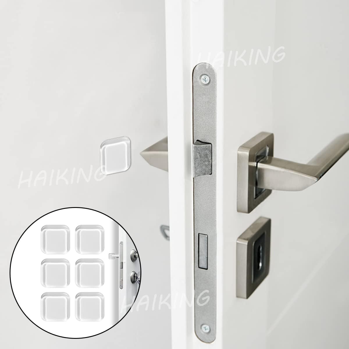 Square Self Adhesive Door Bumper, 6 Pcs 4 * 4cm Silicone Door Wall Protector - Image 4