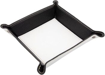 Maha White Trinket Leather Tray
