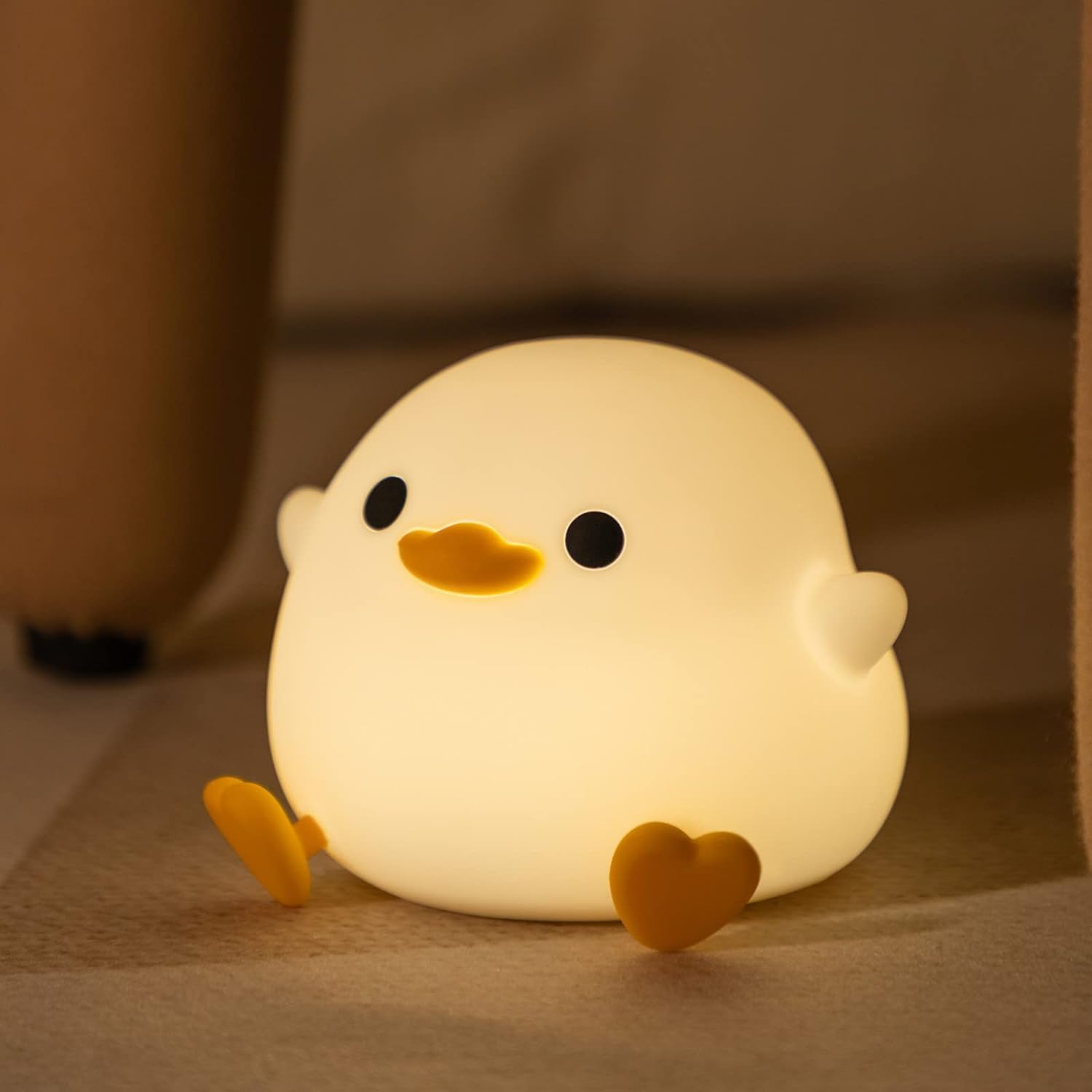 Cute Duck Night Light for Kids Animal Silicone Nursery Rechargeable Table Lamp