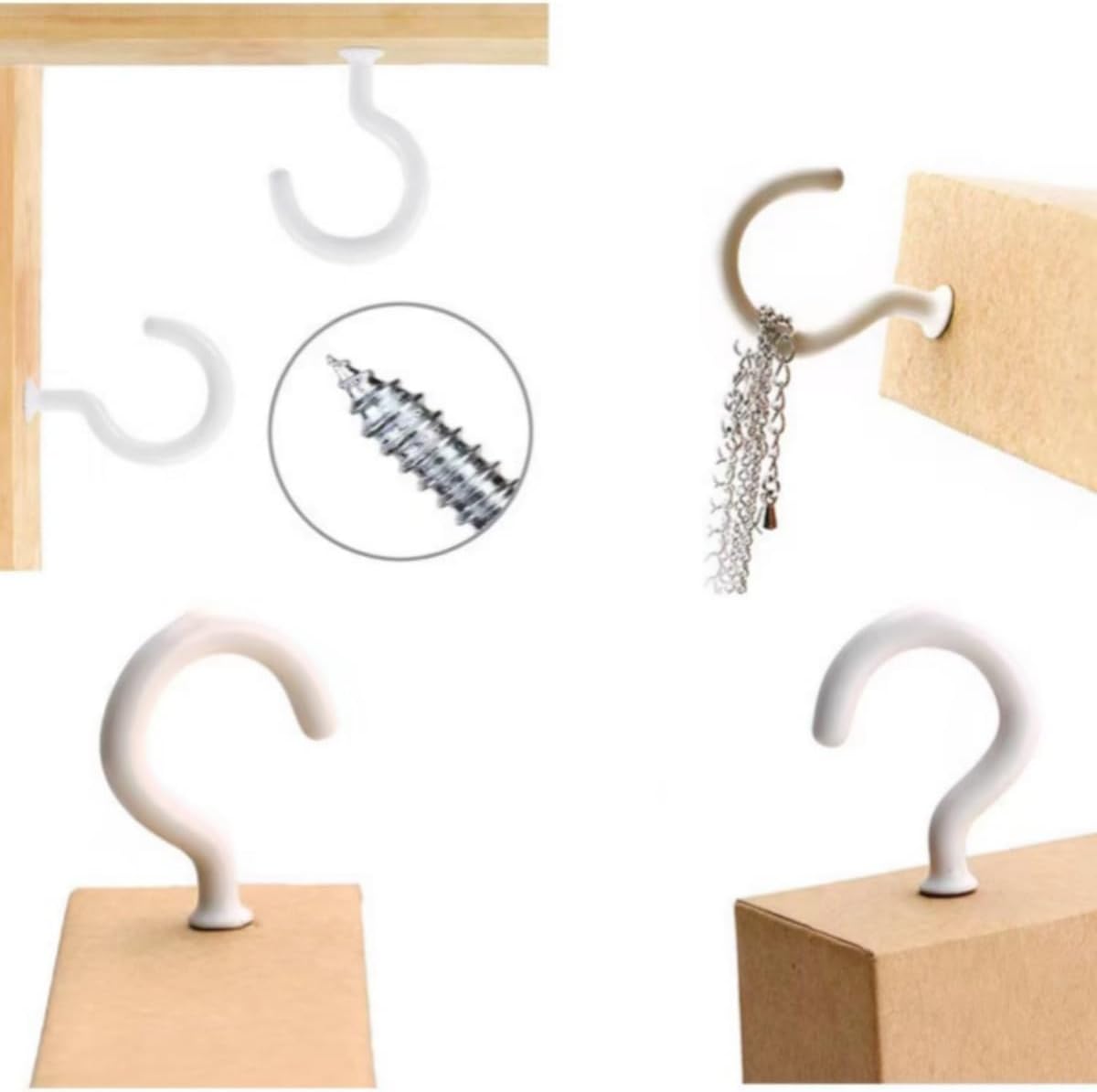 18 Piece White Cup HooksScrew-On Ceiling HooksScrew-On Mug HooksWall Hanger Set - Image 4