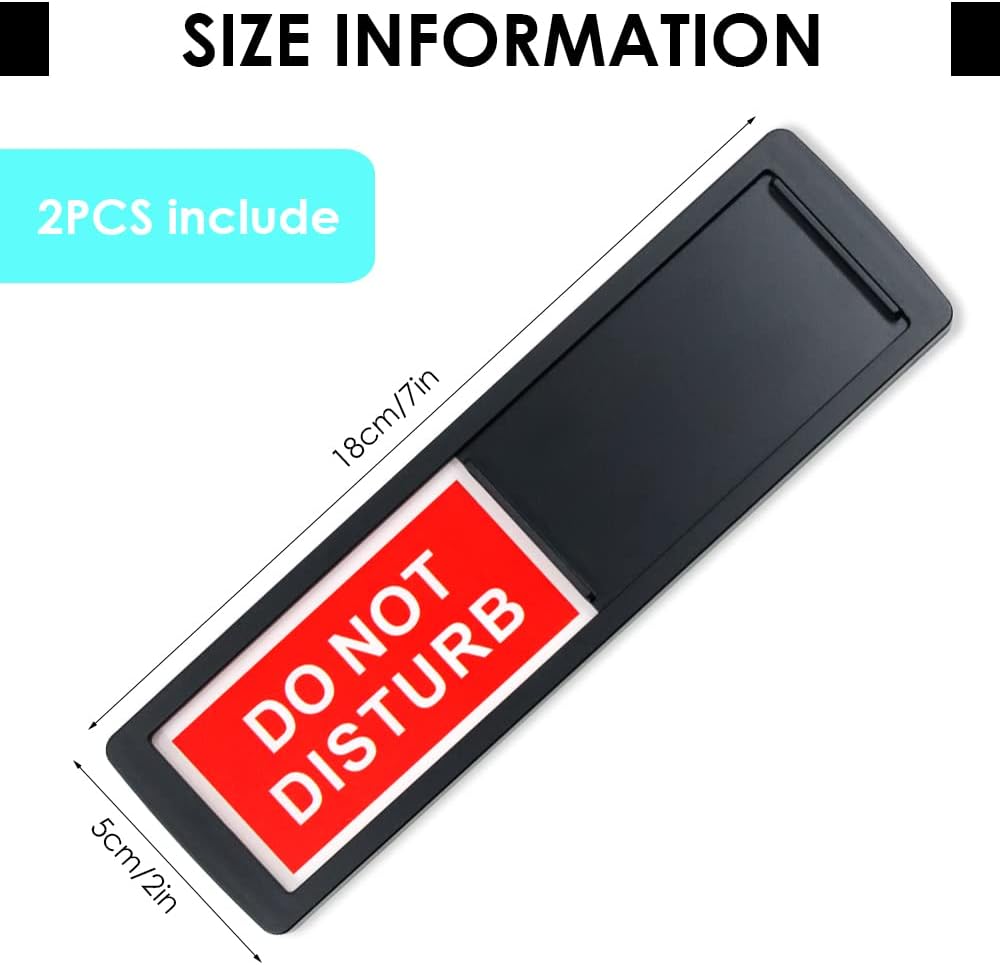 2 Pieces Privacy Sign, Do Not Disturb Welcome Sign, Please Knock Sign, 7 x 2" - Image 2