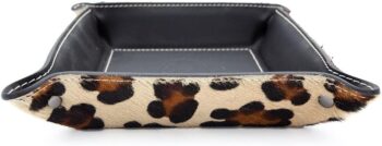Maha Leopard Effect Leather Trinket Tray