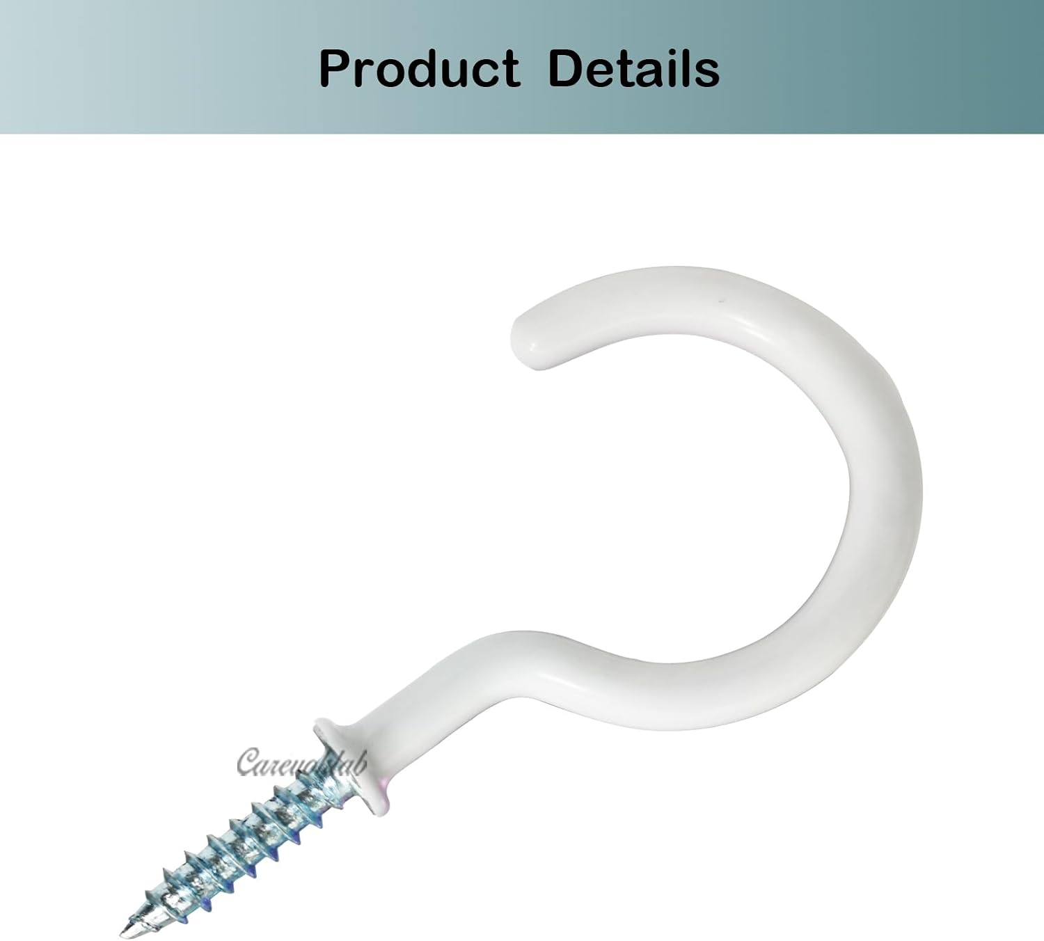 25 Pack 2.9 Inches Vinyl Coated Steel Metal Ceiling Hooks, Screw-in Hangers - Image 5