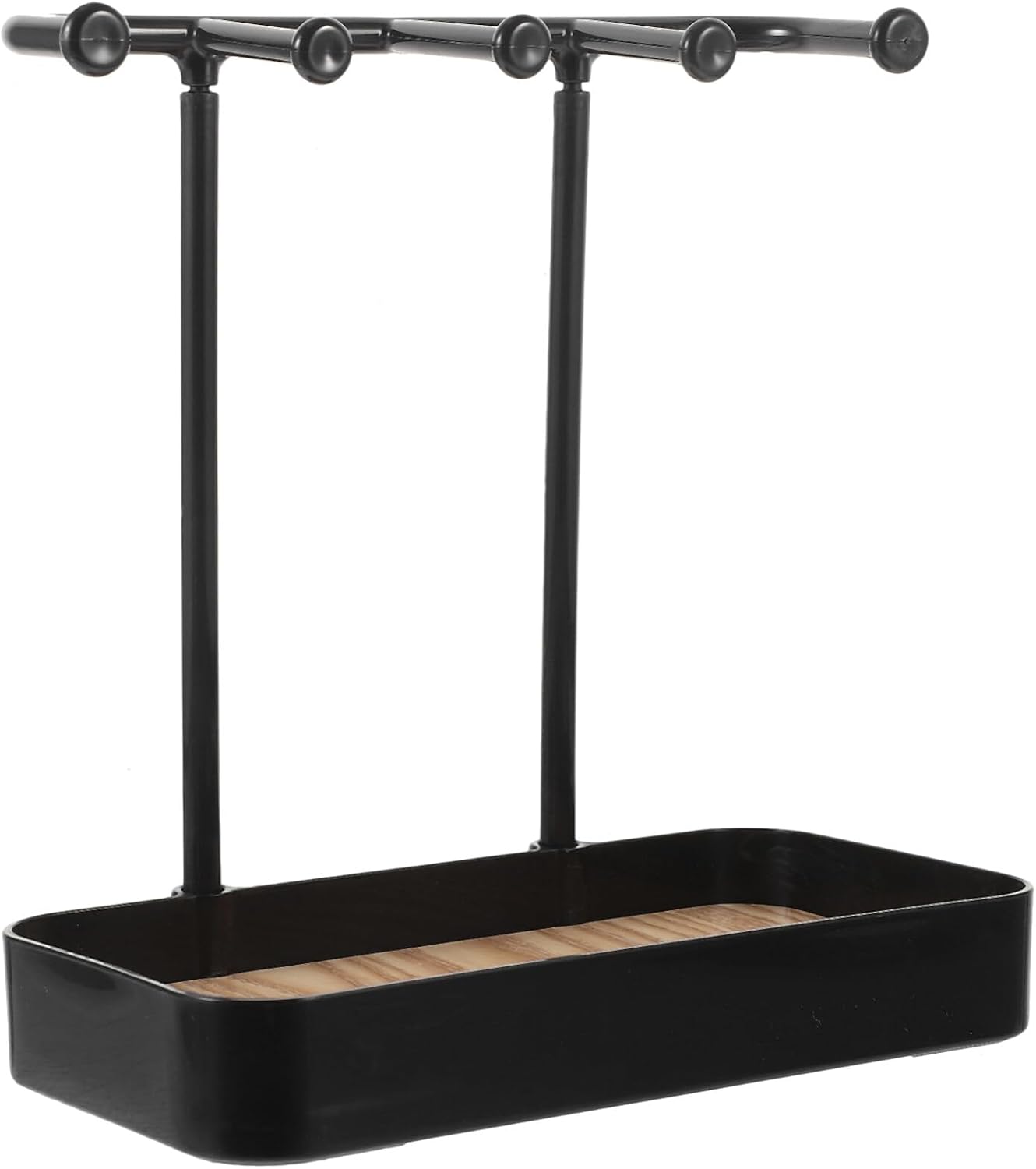 Hanging Organizer-5 Hooks Jewelry Organizer Stand, Box Display with Jewelry Tray - Image 8