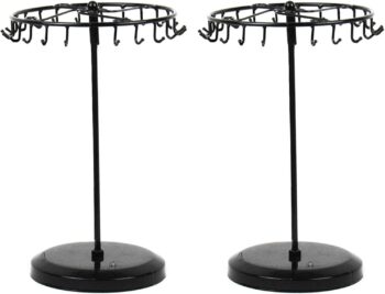 Pair of 23 Hooks Brass Spinning Jewelry Tree Rotate Display Stand Jewelry