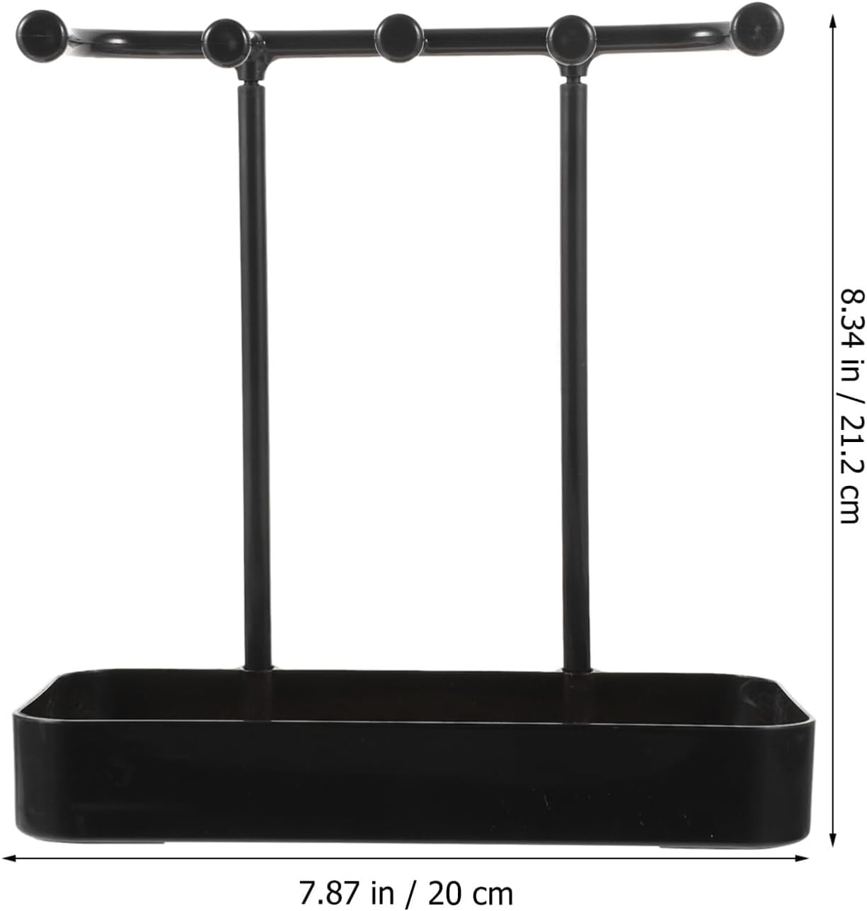 Hanging Organizer-5 Hooks Jewelry Organizer Stand, Box Display with Jewelry Tray - Image 6