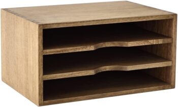 Wooden Desktop Organizer Paper Storage Letter Tray File Sorter - Desk Rack
