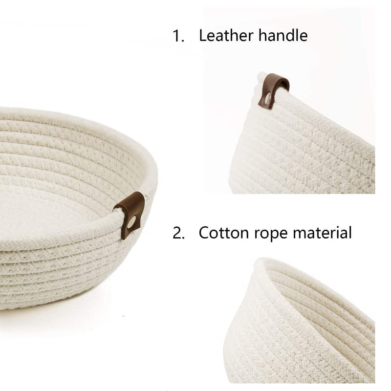 3pack Small Basket Cotton Rope Basket Woven Storage Basket for Kids Home Decor - Image 2