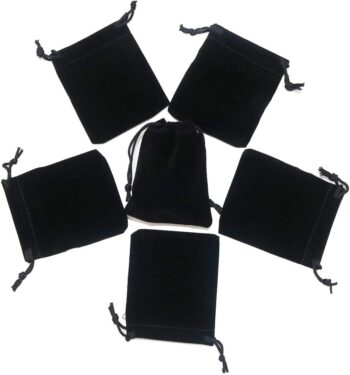Little Velvet Drawstring Pouches, 20pcs Black Velvet Cloth Bags for Jewelry