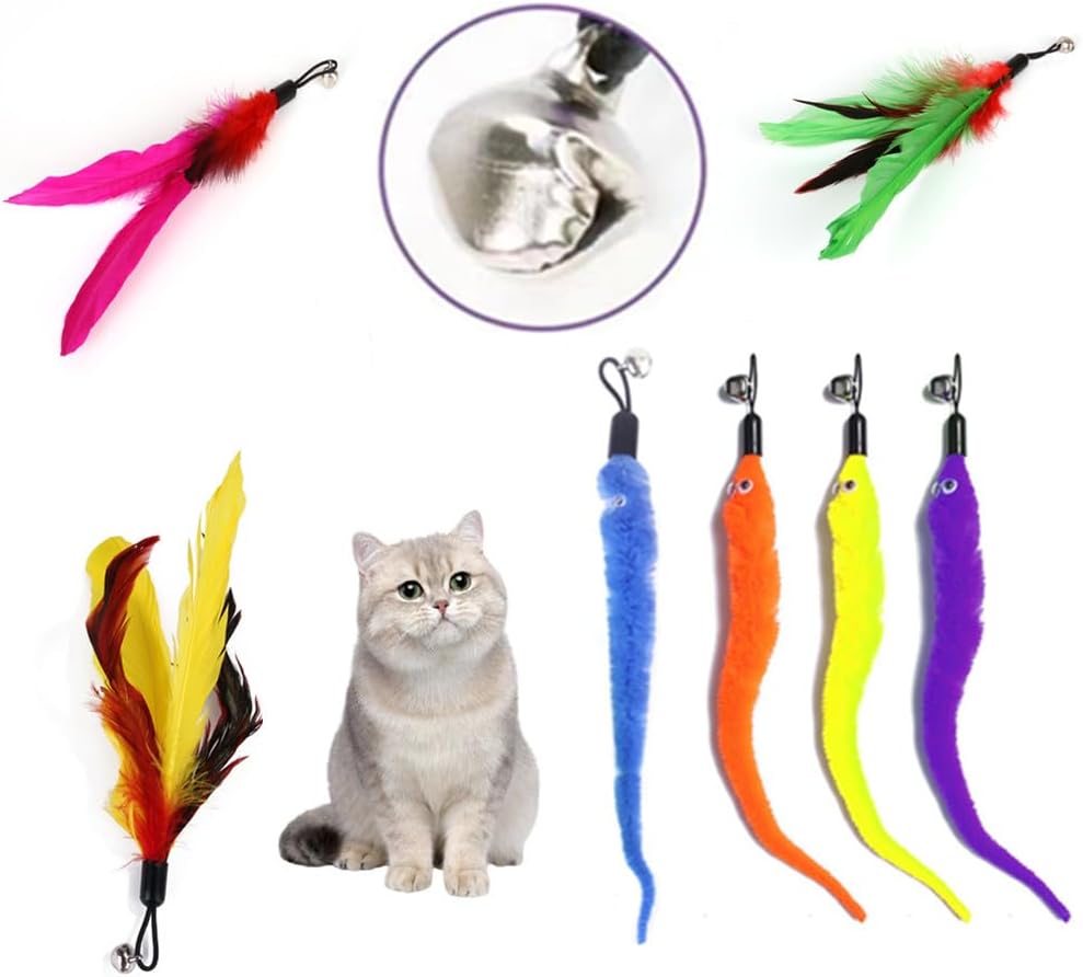 Interactive Cat Toy, Retractable Cat Toys Wand 2 Wands & 9 Assorted Teaser - Image 4