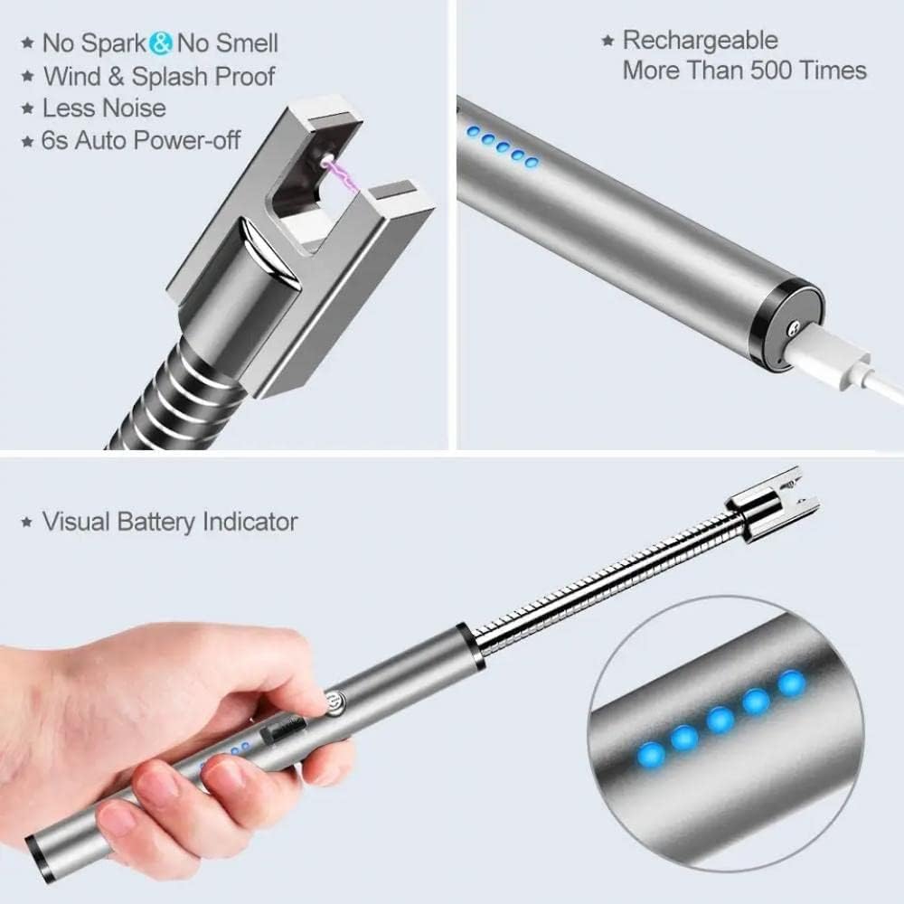 Rechargeable Electric Lighter, Upgraded Candle Lighter, Windproof Safety Switch - Image 2