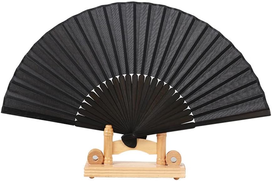 3 pieces Fabric bamboo folding fan Hand-held, Chinese Retro retro fabric fan - Image 8
