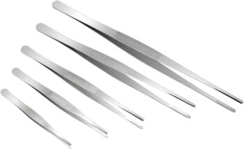 5 Pcs Stainless Steel Tongs Tweezer Set Thumb Plant Grass Garden Tweezers