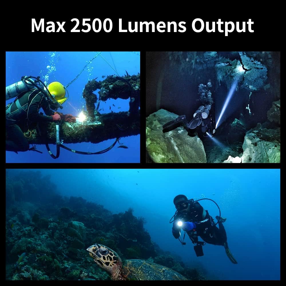 2500 Lumens Scuba Dive Light Waterproof Diving Torch Submarine Diving Lights - Image 6