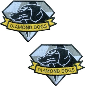 2 Packs Tactical Diamond Dogs Patch Army Police Patriot Dog Military Hook & Loop