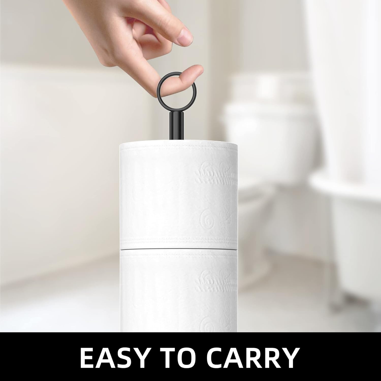 Toilet Paper Holder Stand(with Reserve Function), Free-Standing Toilet Paper - Image 3