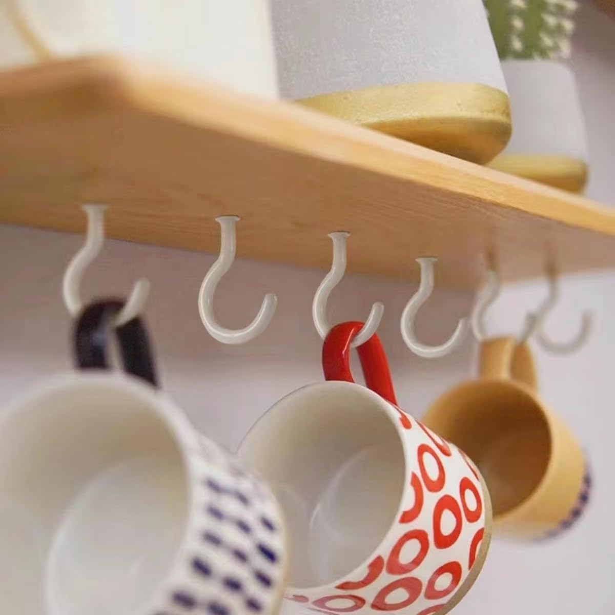 18 Piece White Cup HooksScrew-On Ceiling HooksScrew-On Mug HooksWall Hanger Set - Image 6