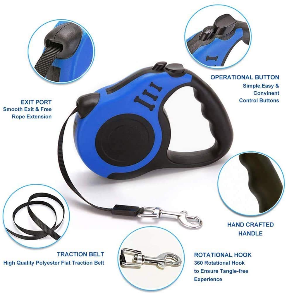 Retractable Dog Leash, 5M/16 Ft Dog Walking Leash for Small to Large Dogs - Image 2