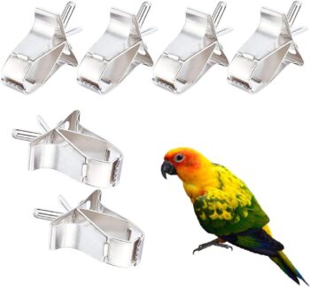 6 Pcs Bird Cage Food Holder Bird Feeder Parrot Fruit Vegtable Clips Feeder Bird