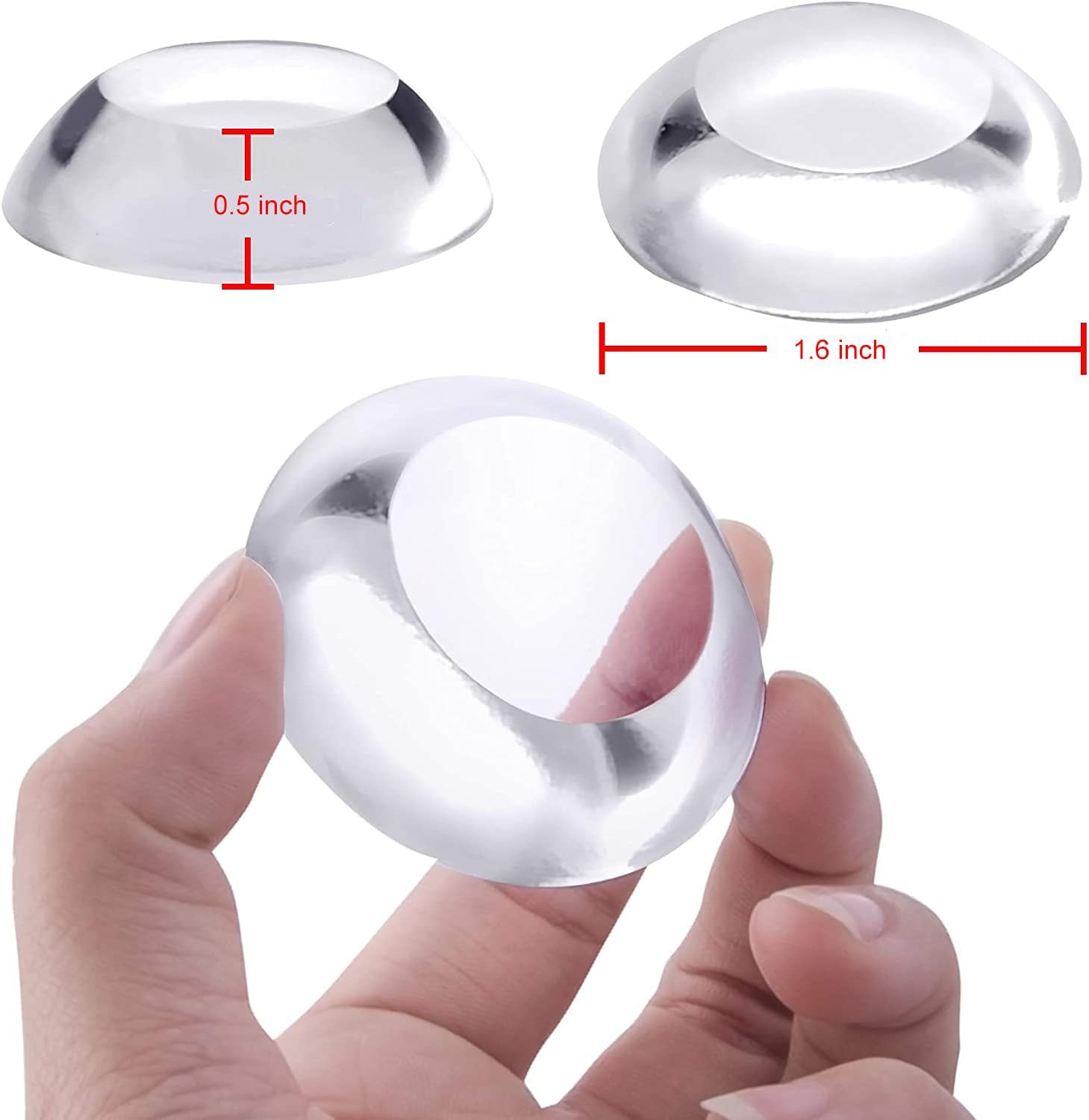 Door Stopper Wall Protector (6pack)-Clear,Quiet,Shock Absorbent Gel,Adhesive - Image 3