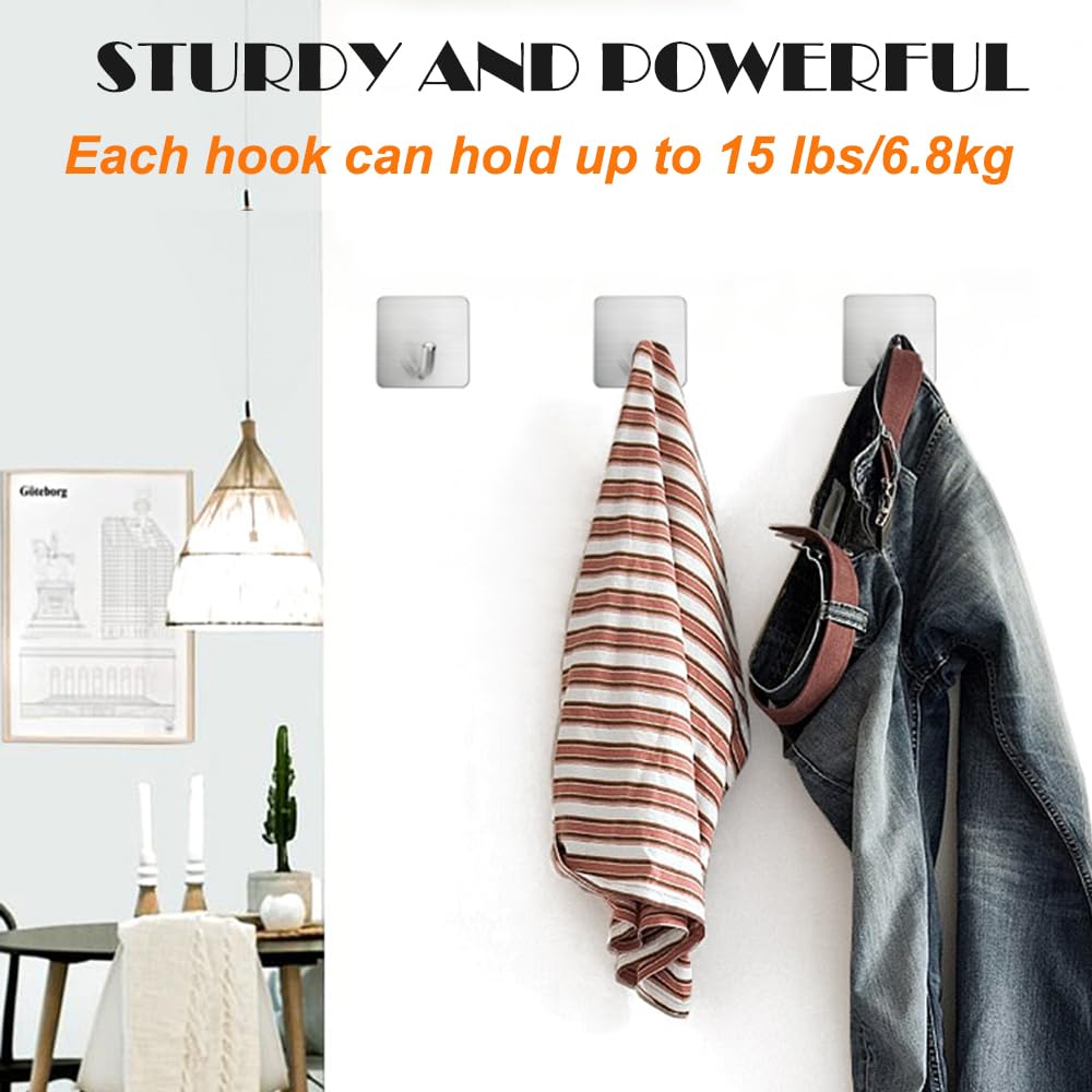 Heavy Duty Adhesive Towel Hooks Stick on Towel Holder Wall Hangers Waterproof - Image 3