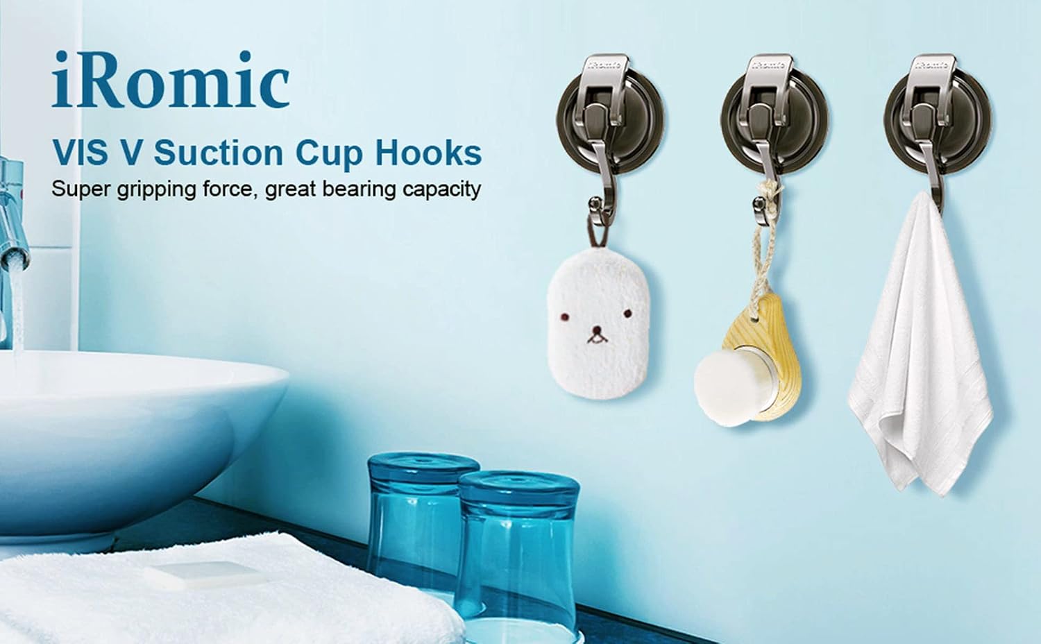 Heavy Duty Vacuum Suction Cup Hooks (2Pack) for Shower, Glass - Image 5