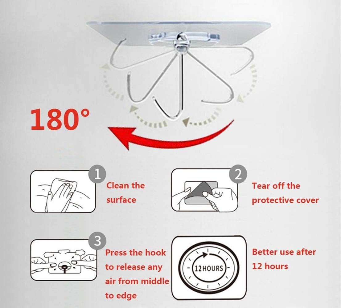 Adhesive Hooks Kitchen Wall Hooks- 24 Packs Heavy Duty 13.2lb(Max) Nail Free - Image 3