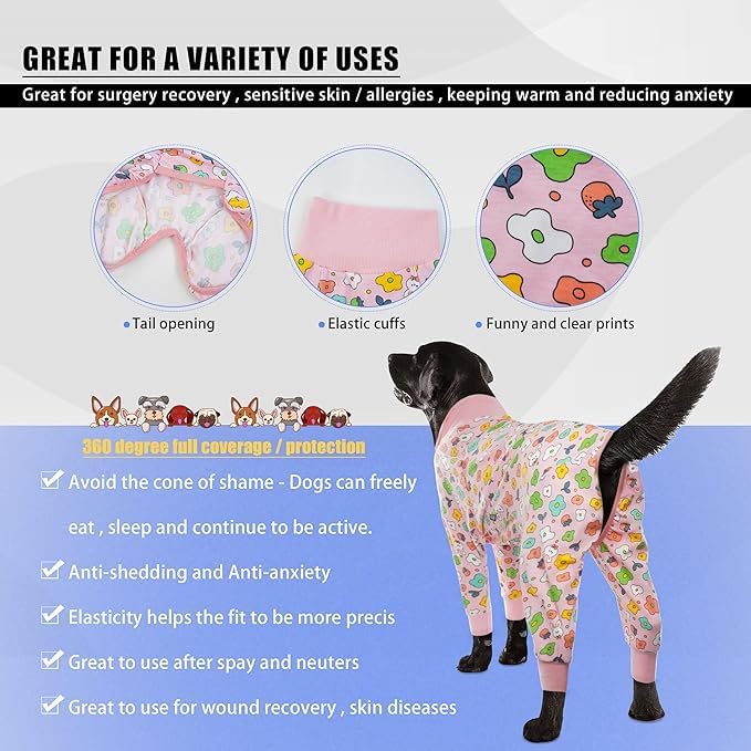 Dog Recovery Suit, Dog Onesies for Large Dogs,Dog Shedding Suit,Dog Surgical - Image 2
