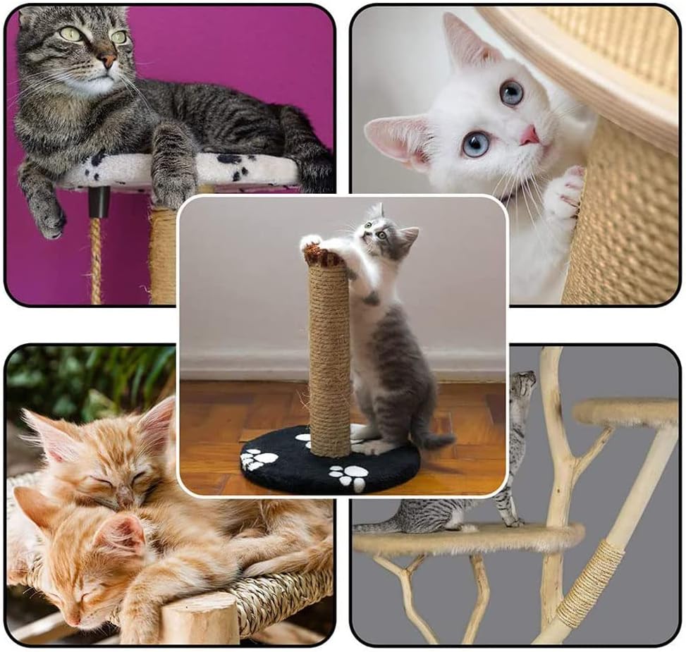 6mm 66Ft Natural Sisal Rope, Unoiled Sisal Twine for Cat Tree Scratching Post - Image 4