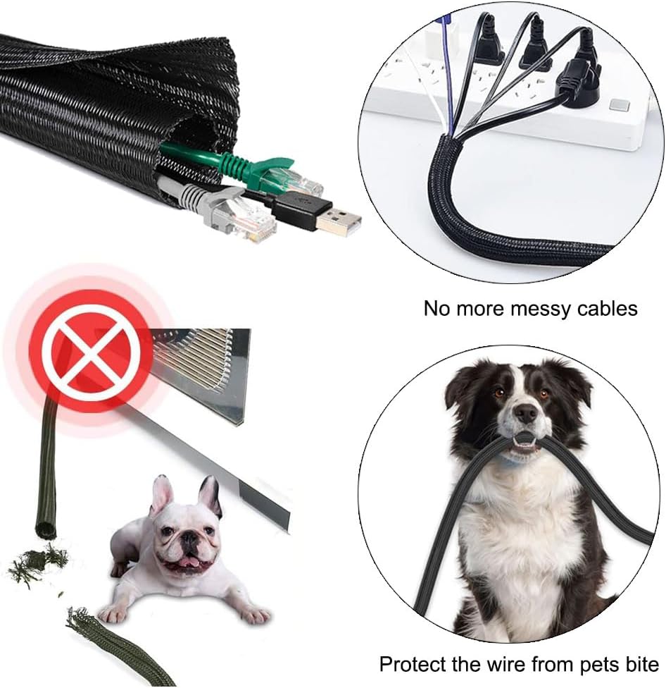 Cable Sleeve 3M, 13mm Cord Protector Wire Loom Tubing Cable Sleeve Split - Image 5