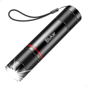LED Torch Rechargeable, Super Bright Adjustable Focus Flashlight, 4 Lighting