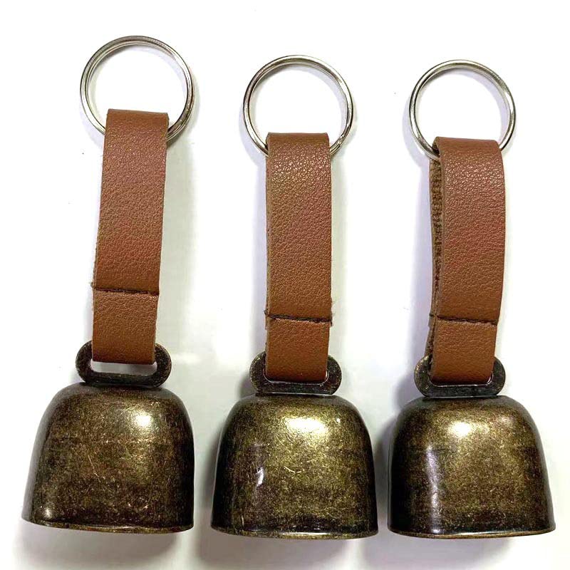 Small Cow Bell for Dog Collar with Leather Strap, Bear Warning Bell - Image 5