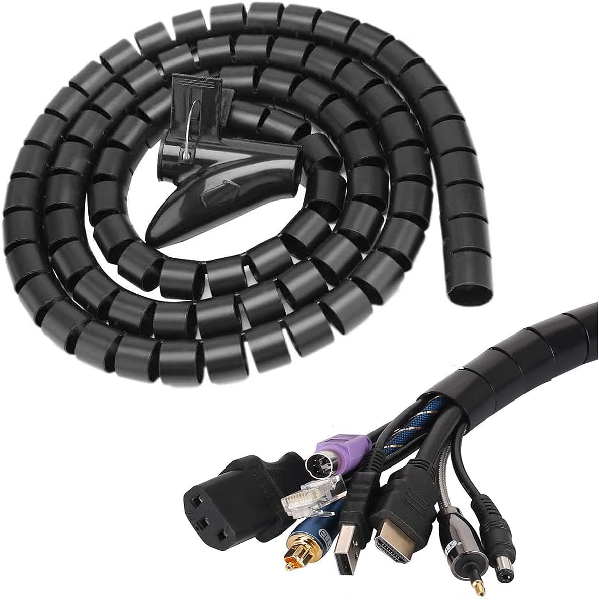Cable Sleeve Easy Wrap,Cable Management Sleeve,Under Desk Cord Organizer