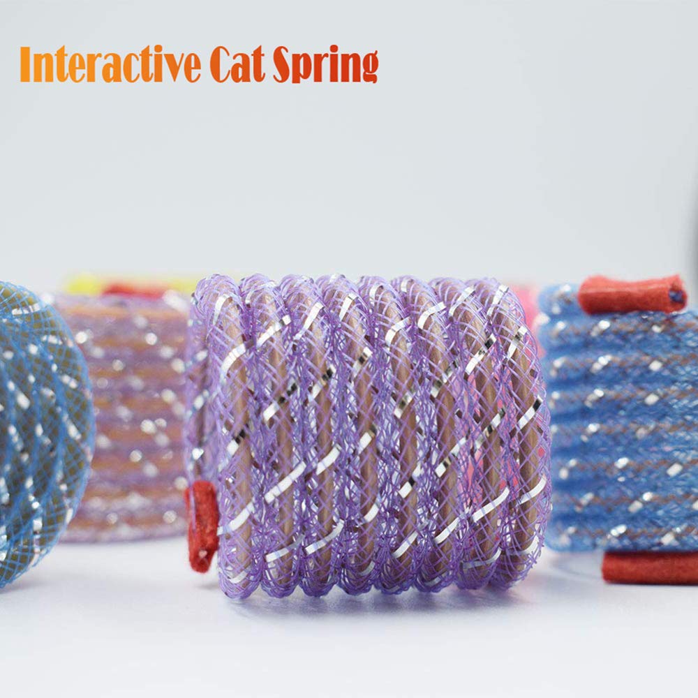 Cat Spring Toys Colorful Coil Spring Action Cat Toy Stretchable Pet Play Toy - Image 5