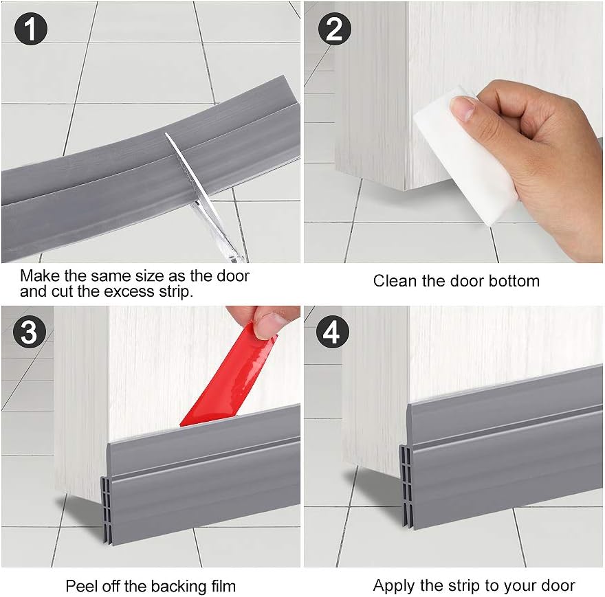 2 Pack Door Draft Stopper, Under Door Draft Blocker, Soundproof Door Sweep - Image 6