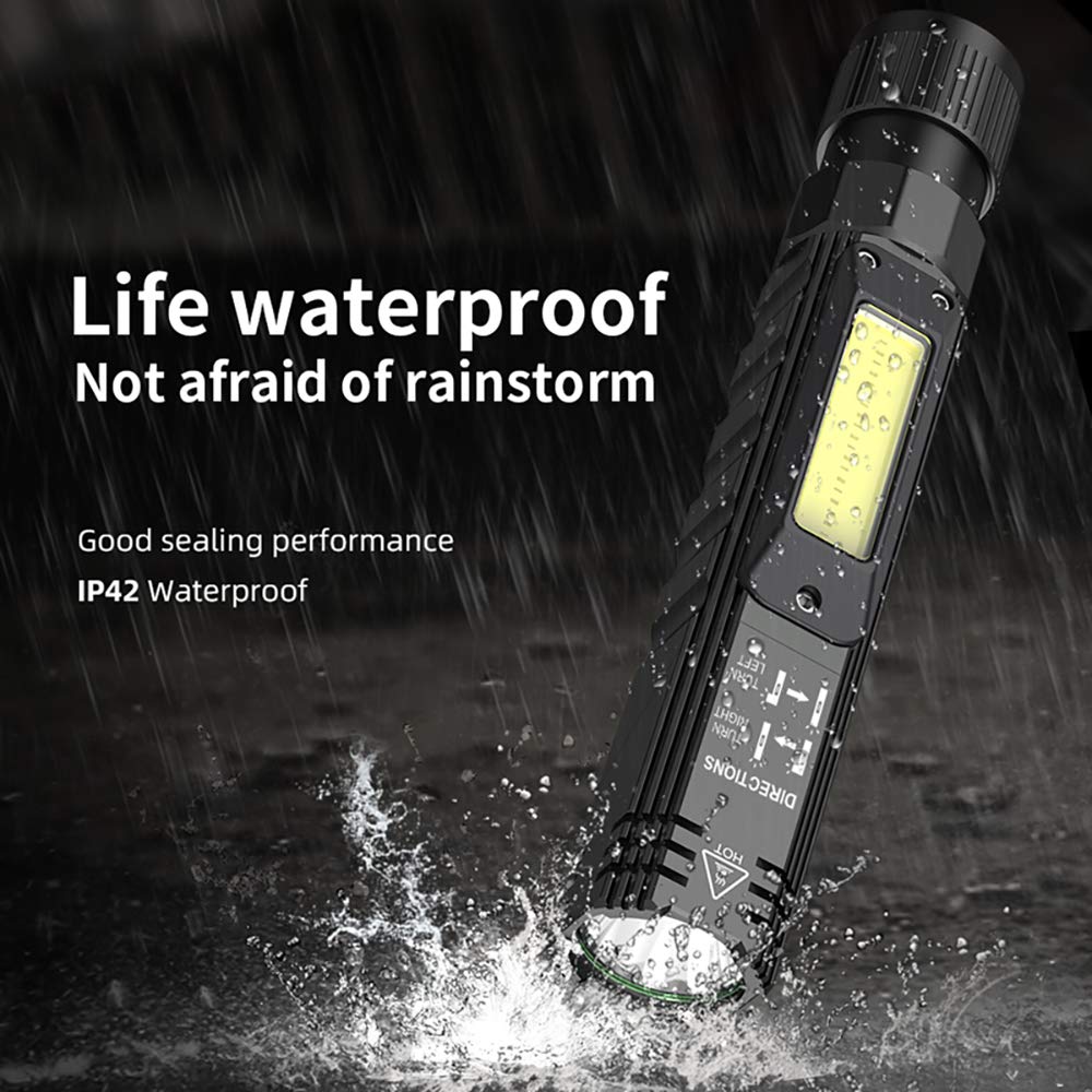 Portable Flashlight, 800 Lumens USB Rechargeable Tactical Flashlight, 90 Degree - Image 9