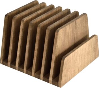 Wooden Desk Mail Organizer 7 Slots File Paper Holder Desktop Wood Document