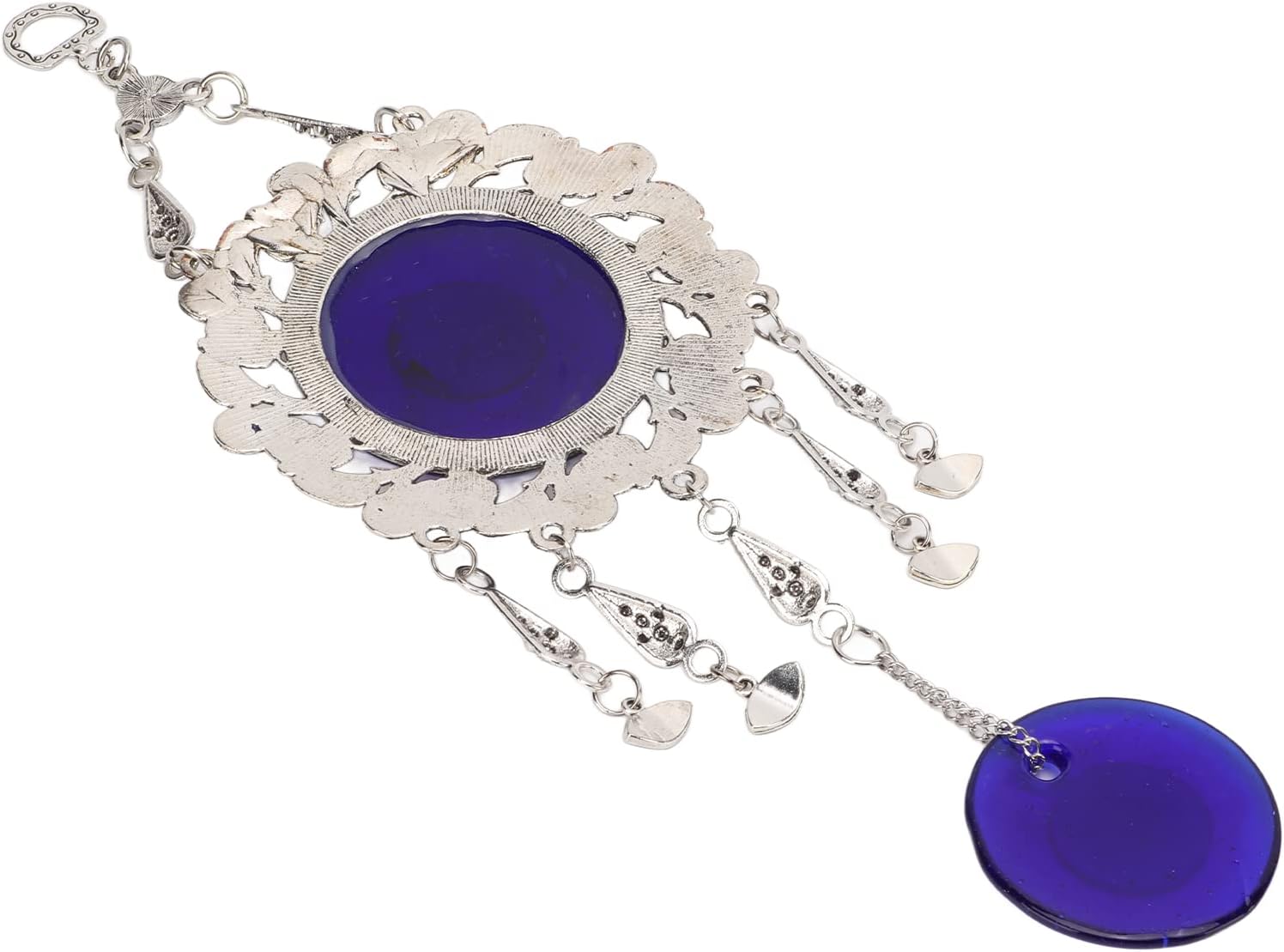 Turkish Glass Blue Evil Eye Wall Hanging Ornament, Hollow Flowers Wall Hanging - Image 8