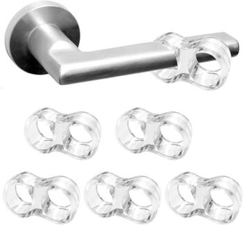 Door Handle Protectors, 5 Pcs Transparent Door Handle Stopper, Ring Door Handle