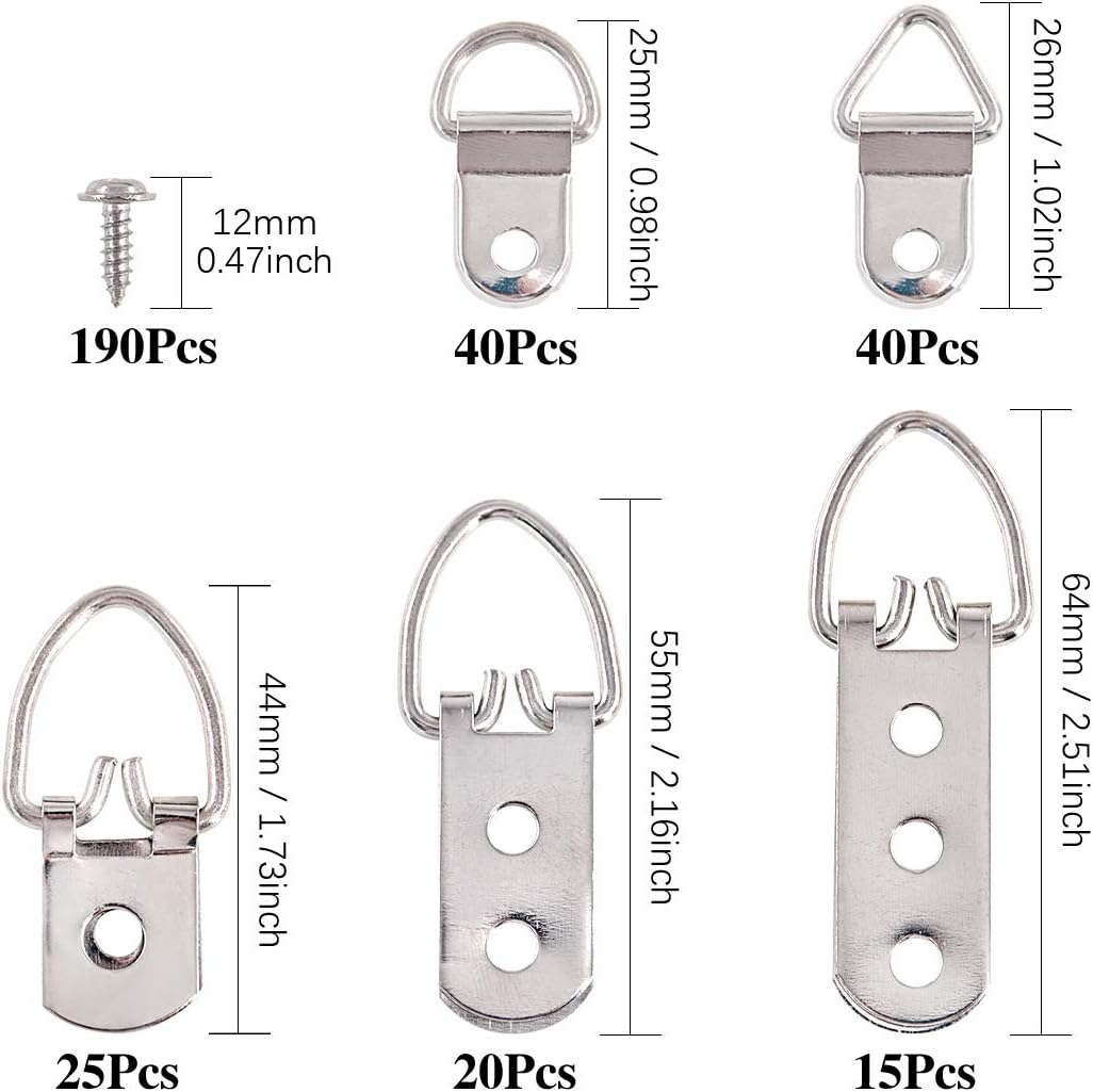 601Pcs Heavy Duty Picture Hangers Kit with 1 Mini Gradienter, Assorted Picture - Image 2