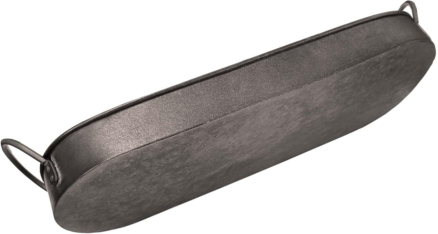 2 Pcs Metal Galvanized Tray Rustic Metal Decor Shabby Chic Farmhouse Tray - Image 3